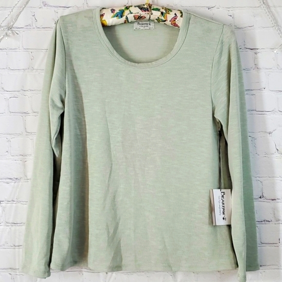 🆕️ NWT Bearpaw Light Green Long Sleeve Loose Fit Shirt Womens Size Medium - Picture 12 of 17